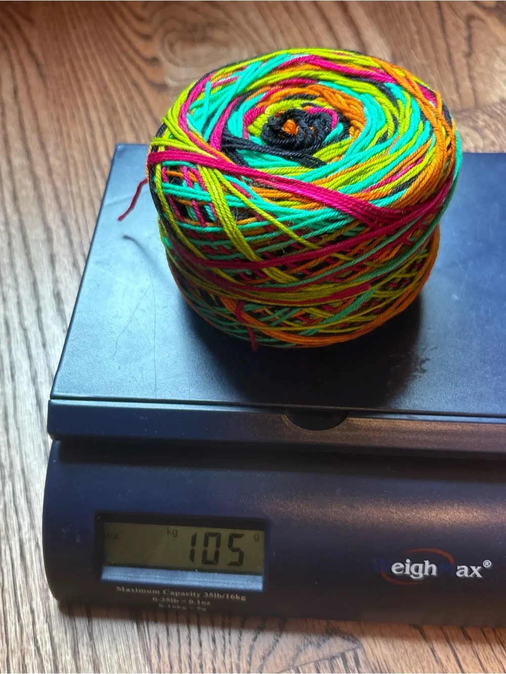 Yarn Fingering Wool Blend Indie Dyed Turquoise Pink Orange 105g Knitting Cake